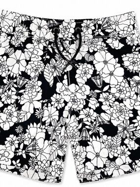 Gap Boys Surf Tropical Print Black/White Swim Trunks Size 4-5. EUC
